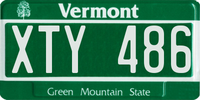 VT license plate XTY486