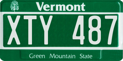 VT license plate XTY487