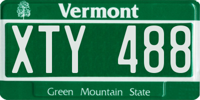 VT license plate XTY488
