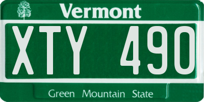 VT license plate XTY490