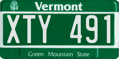 VT license plate XTY491