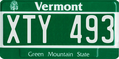VT license plate XTY493