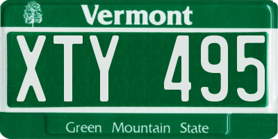 VT license plate XTY495