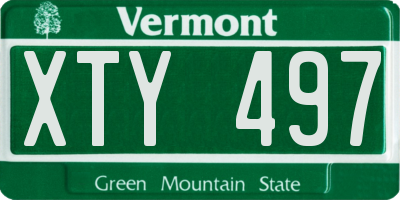 VT license plate XTY497