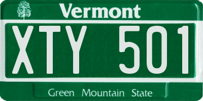 VT license plate XTY501