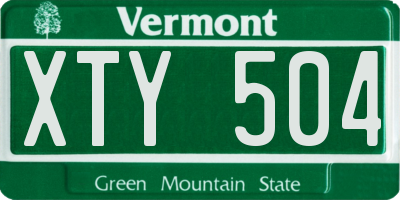 VT license plate XTY504