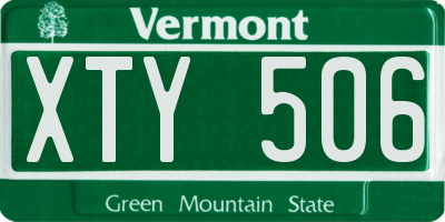 VT license plate XTY506