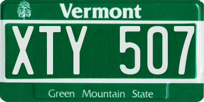 VT license plate XTY507