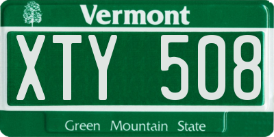 VT license plate XTY508