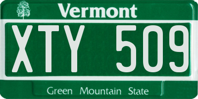 VT license plate XTY509