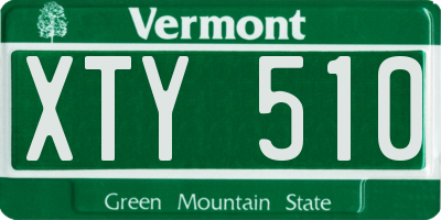 VT license plate XTY510