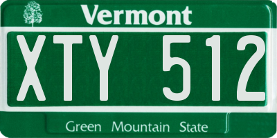 VT license plate XTY512