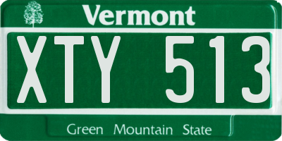 VT license plate XTY513