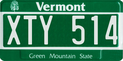 VT license plate XTY514
