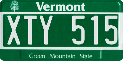 VT license plate XTY515