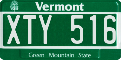 VT license plate XTY516
