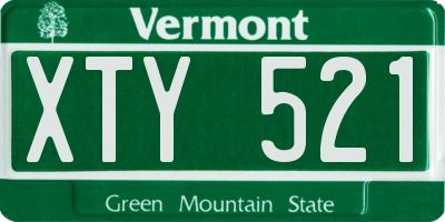 VT license plate XTY521