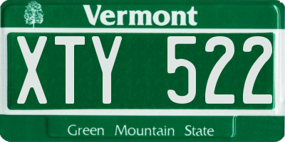 VT license plate XTY522