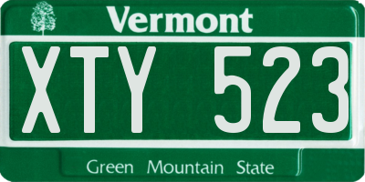 VT license plate XTY523
