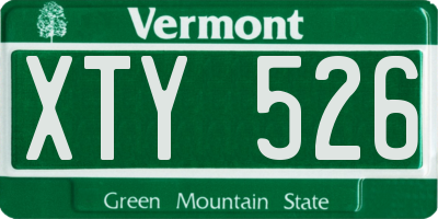 VT license plate XTY526