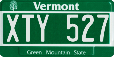 VT license plate XTY527