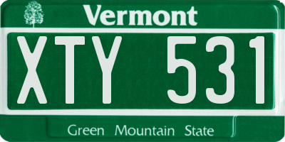 VT license plate XTY531