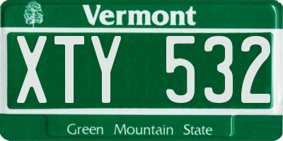 VT license plate XTY532