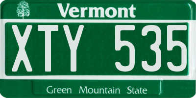 VT license plate XTY535