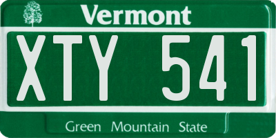 VT license plate XTY541