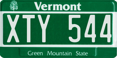 VT license plate XTY544