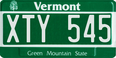 VT license plate XTY545