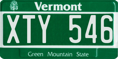 VT license plate XTY546