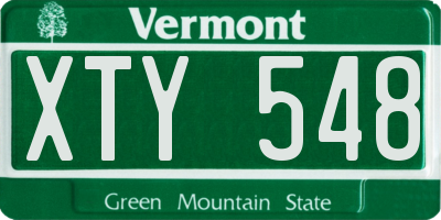 VT license plate XTY548