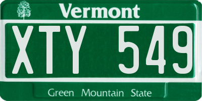 VT license plate XTY549