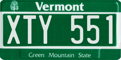 VT license plate XTY551