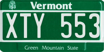 VT license plate XTY553