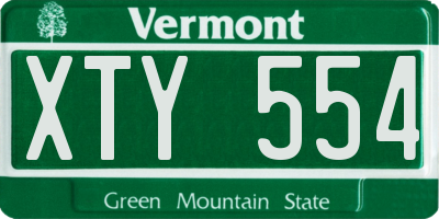 VT license plate XTY554