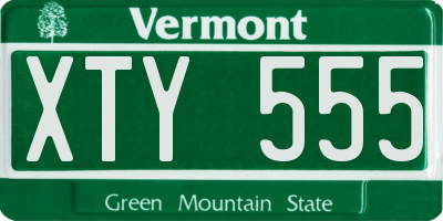 VT license plate XTY555