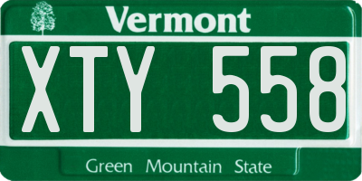 VT license plate XTY558