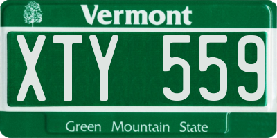 VT license plate XTY559