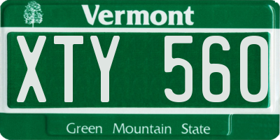 VT license plate XTY560