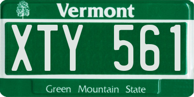 VT license plate XTY561