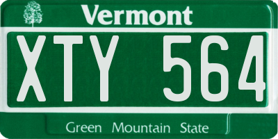VT license plate XTY564