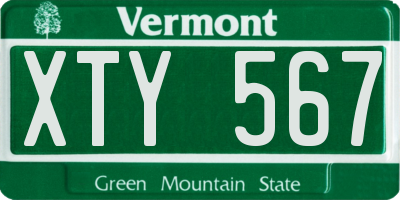 VT license plate XTY567