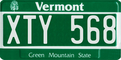 VT license plate XTY568