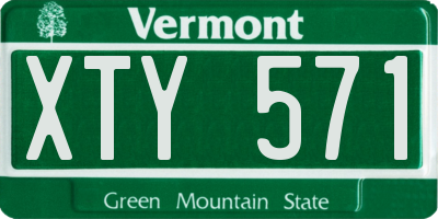 VT license plate XTY571