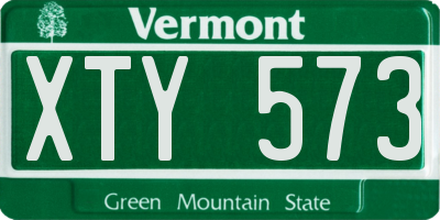 VT license plate XTY573