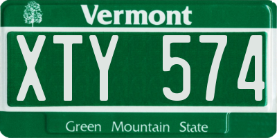 VT license plate XTY574