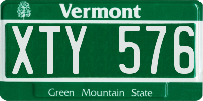 VT license plate XTY576