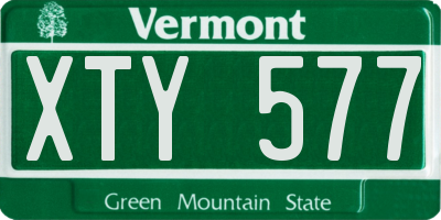 VT license plate XTY577